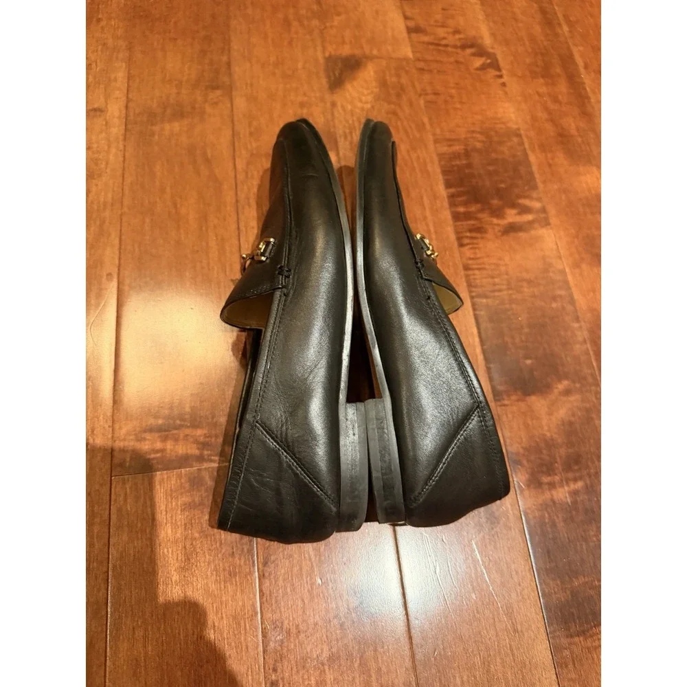 Sam Edelman Lorraine Loafers Women's Size 8 Black Gold Bit EUC Office Preppy